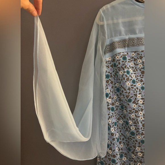 PRISTINE Vintage Alfred Shaheen Blue 60s 70s Versace Design Maxi Dress - Picture 3 of 6